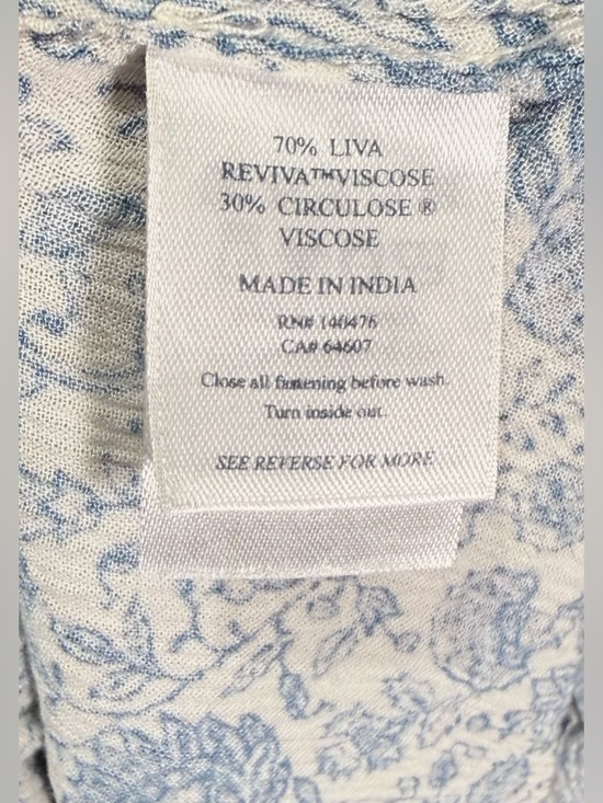 Faherty Eden Maxi Floral Print Dress in Blue & White Size Medium - Picture 9 of 10